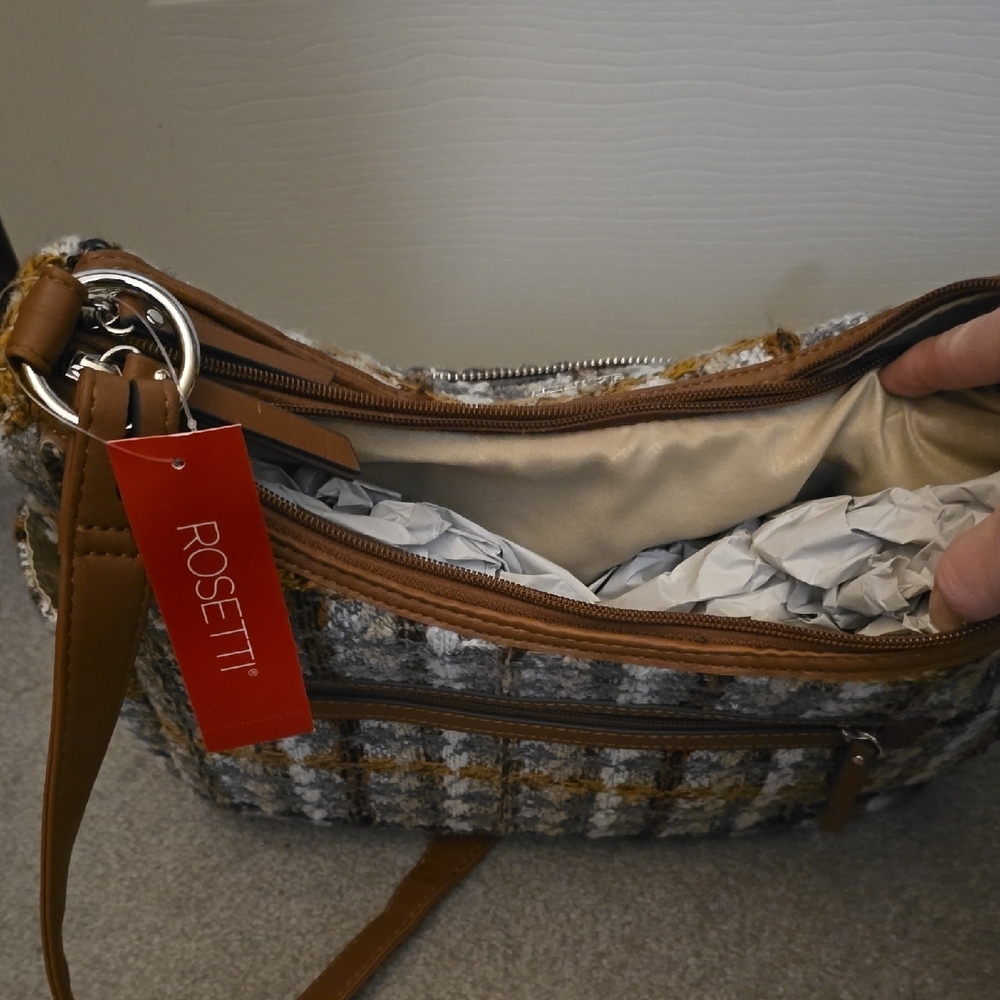 Plaid Tweed Shoulder Bag - Picture 4 of 7